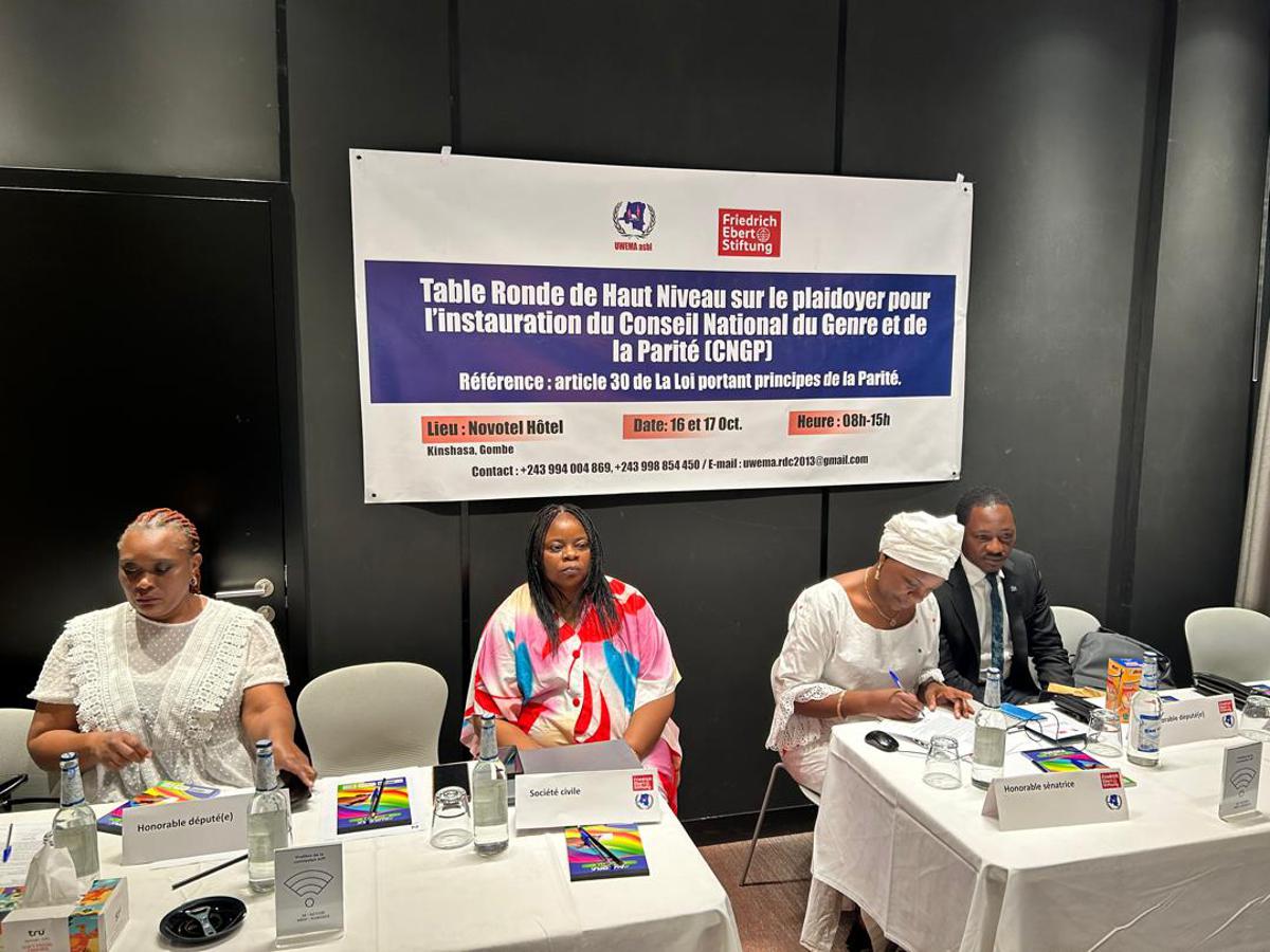 Kinshasa : une table ronde organisée en faveur de la création du Conseil national du genre et de la parité 
