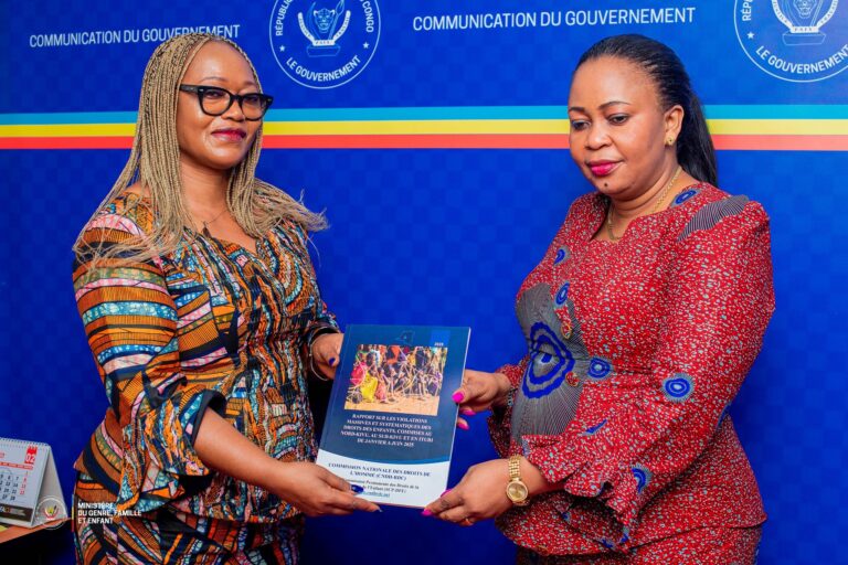 Est de la RDC : le rapport d’enquête sur les violations systématiques des droits humains dans les zones occupées remis à la Ministre du Genre